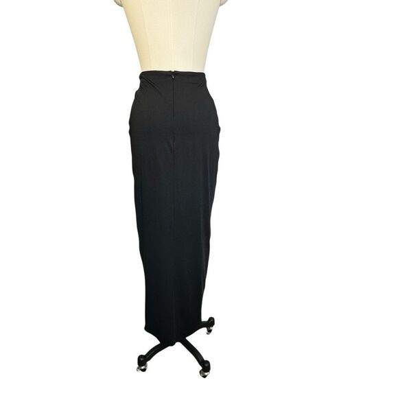 Superdown Lydia Black Maxi High Slit Skirt | Size M - Picture 3 of 8